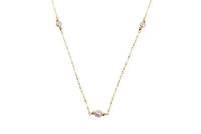 Χρυσό κολιέ 14 καρατίων με μαργαριτάρια