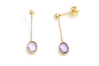 σκουλαρίκια με αμέθυστο 